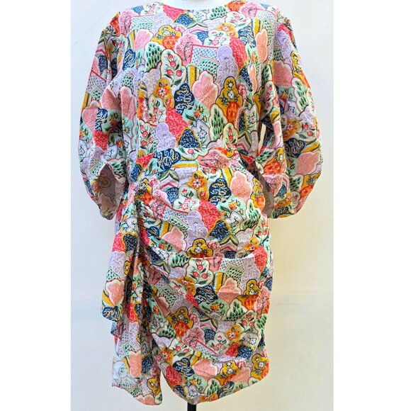 NEW $425 RHODE PIA SHIRRED MINI DRESS IN MULITCOLOR WALLFLOWER PRINT SIZE M - Picture 3 of 9